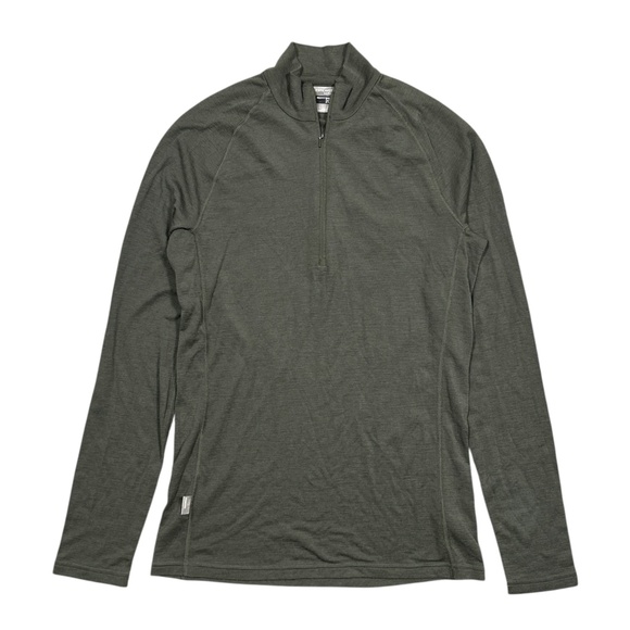 Icebreaker Merino Wool Bodyfit 200 Green 1/4 Zip Base Layer L/S Shirt Mens L - Picture 1 of 8